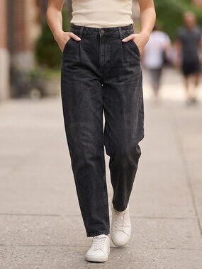 Vintage 90’s Dockers Black Pleated Denim Trousers Sz 12